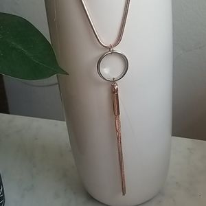 Long rose gold and silver necklace